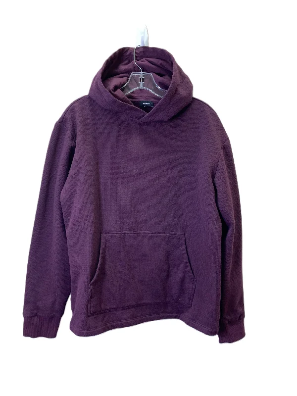 Sweatshirt Hoodie By Express In Maroon, Size: M