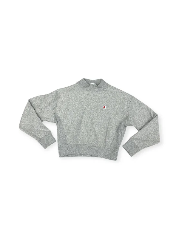 Athletic Sweatshirt Crewneck By Champion In Grey, Size: M