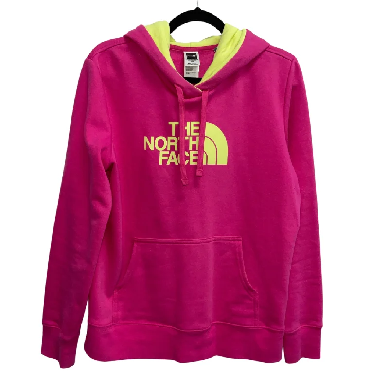 Athletic Sweatshirt Hoodie By The North Face In Pink & Yellow, Size: L