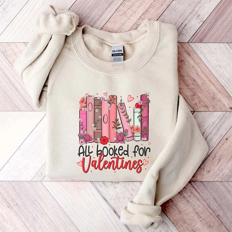 All Booked For Valentines Bookworm Floral Sweatshirt