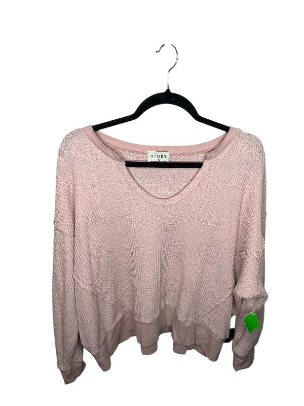 Sweatshirt Collar By Clothes Mentor In Pink, Size: M