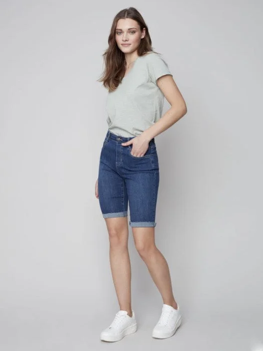 C.B 8048 Pull On Denim Shorts