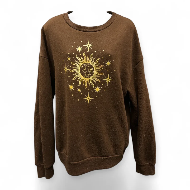 Sweatshirt Crewneck By Shein In Brown, Size: 6