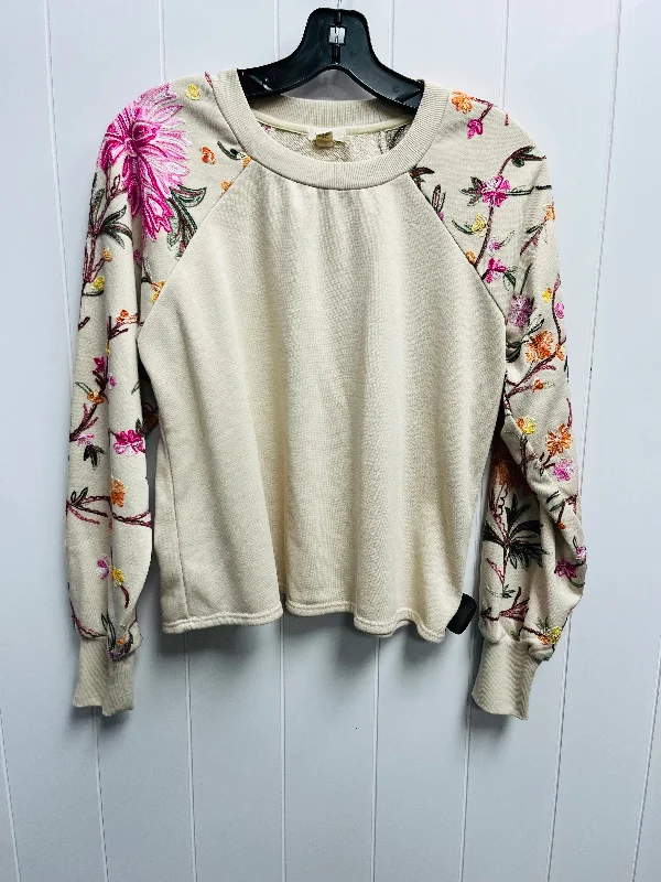 Sweatshirt Crewneck By Tiny In Tan & Yellow, Size: S