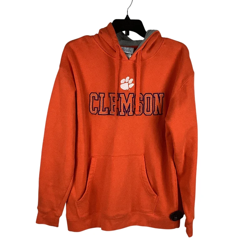 Sweatshirt Hoodie By Champion In Orange, Size: L