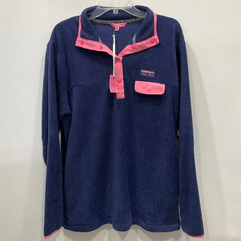 Sweatshirt Collar By Simply Southern In Navy, Size: Xl