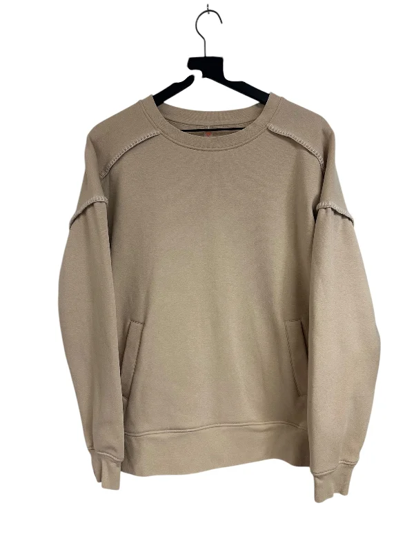 Sweatshirt Crewneck By Mono B In Cream, Size: L