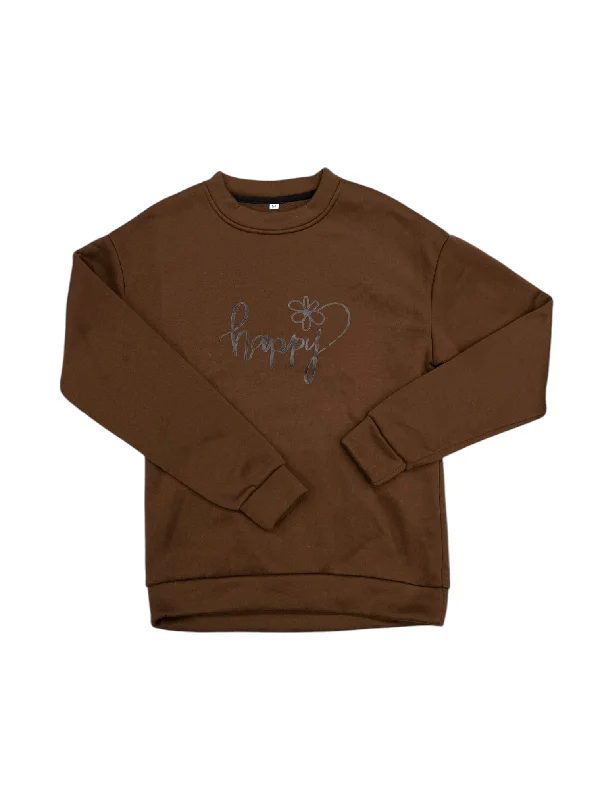 Sweatshirt Crewneck By Clothes Mentor In Brown, Size: M