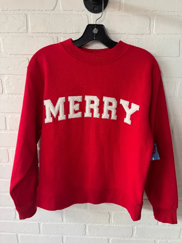 Sweatshirt Crewneck By Universal Thread In Red & White, Size: Xs