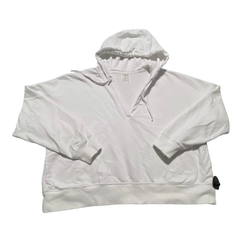 Athletic Sweatshirt Hoodie By Calia In White, Size: Xxl