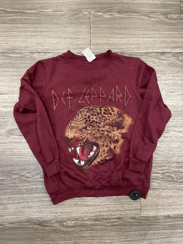 Sweatshirt Crewneck By Clothes Mentor In Maroon, Size: S