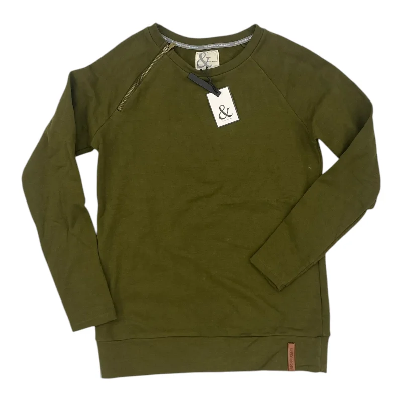 Sweatshirt Crewneck By Clothes Mentor In Green, Size:M