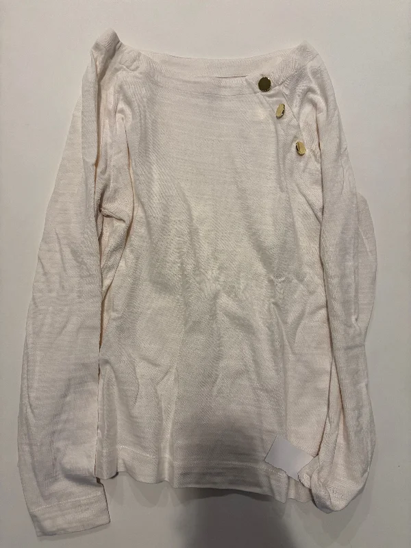 Sweatshirt Crewneck By Loft In Cream, Size: S