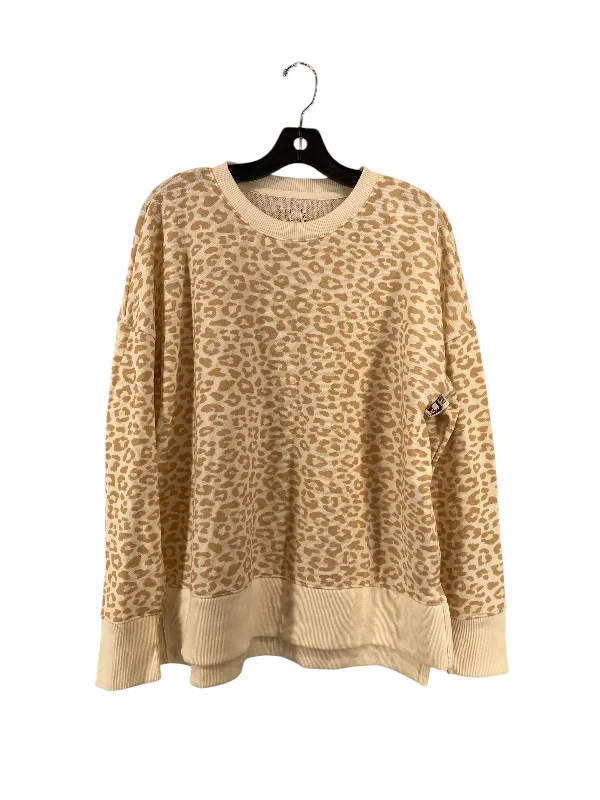 Sweatshirt Crewneck By Time And Tru In Tan & White, Size: L