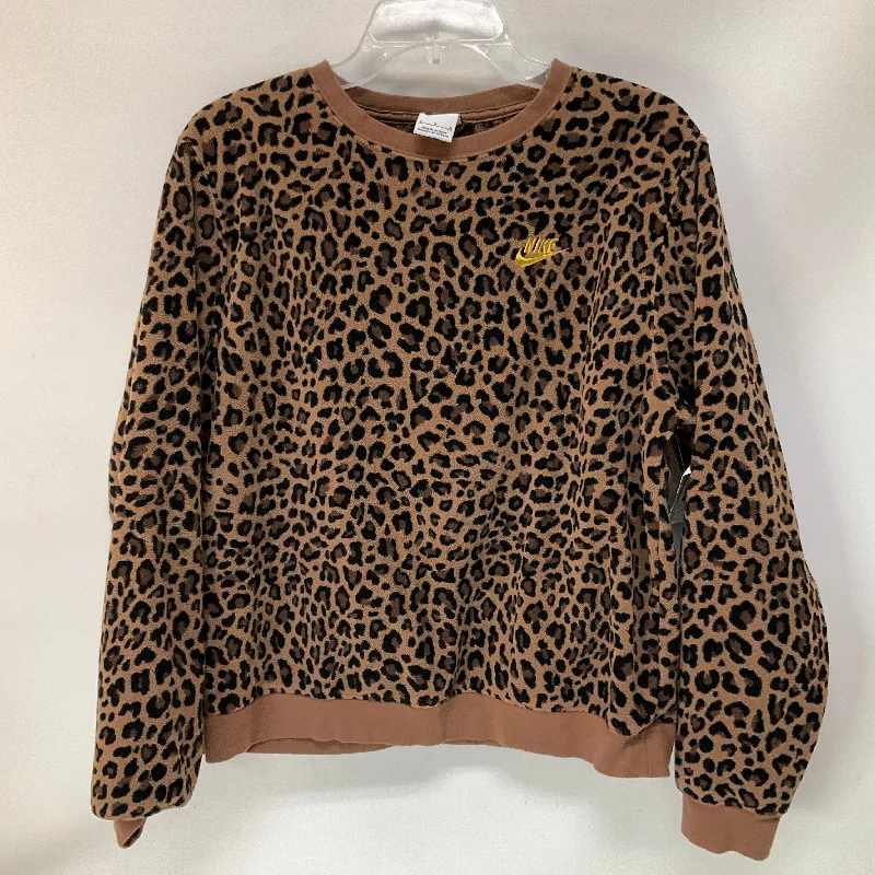 Athletic Sweatshirt Crewneck By Nike Apparel In Animal Print, Size: M