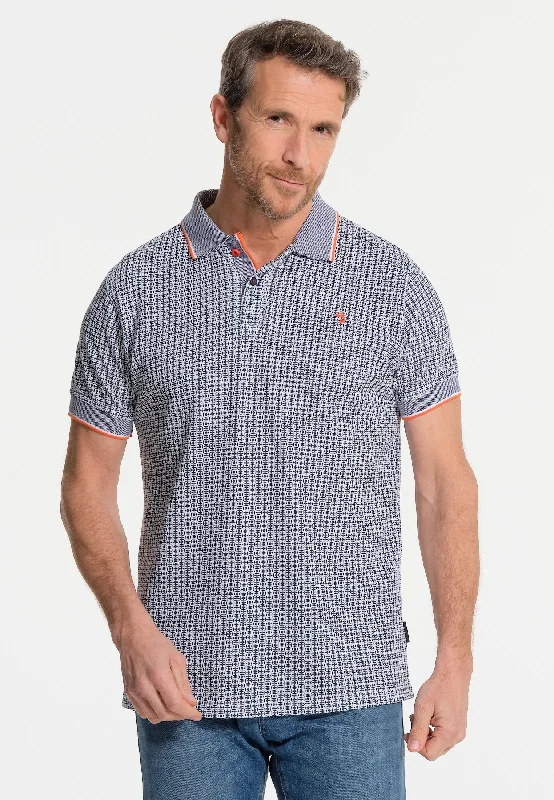 Polo homme motifs abstraits