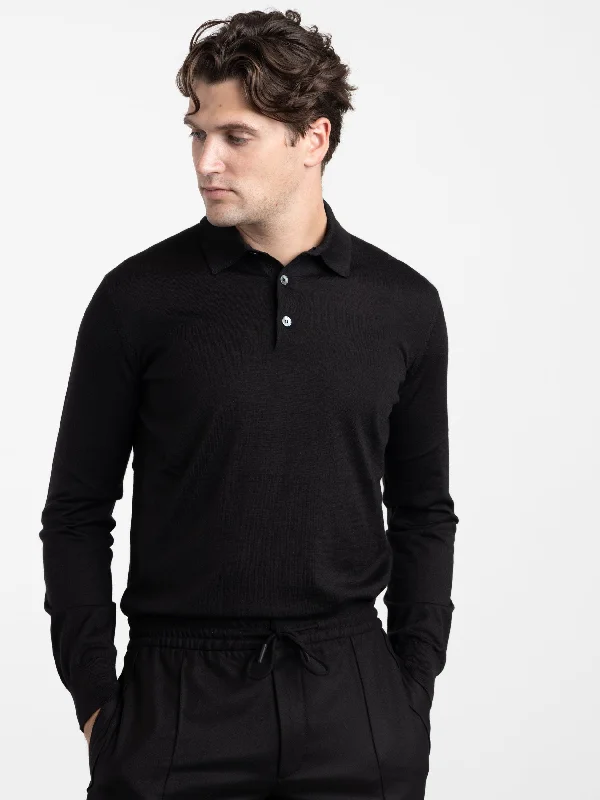 Black Cashseta Polo Shirt