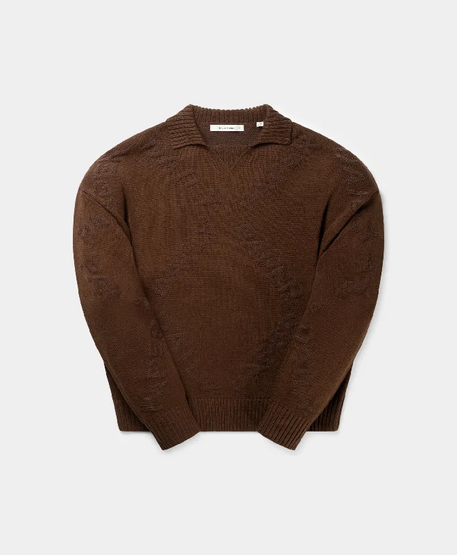 Brown Diamond Knit Sweater