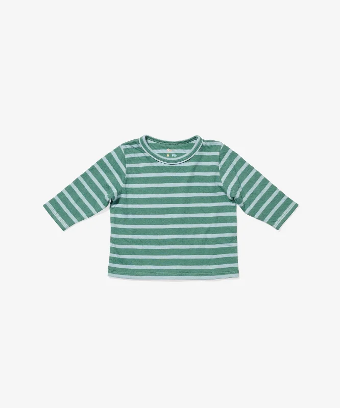 Edward Baby T-Shirt, Forest Stripe