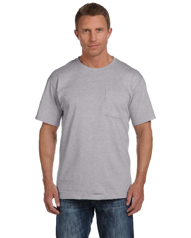 Fruit of the Loom Cotton Pocket T-Shirt | Athletic Heather