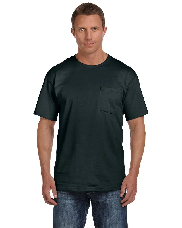 Fruit of the Loom Cotton Pocket T-Shirt | Black