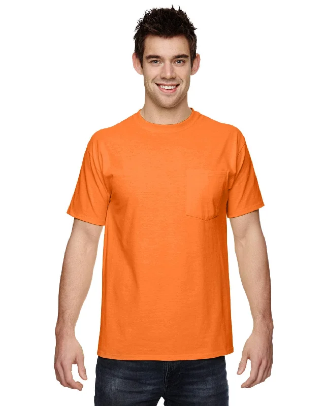 Fruit of the Loom Cotton Pocket T-Shirt | Safety Orange