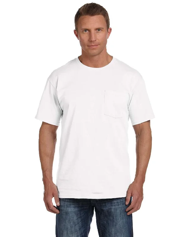 Fruit of the Loom Cotton Pocket T-Shirt | White