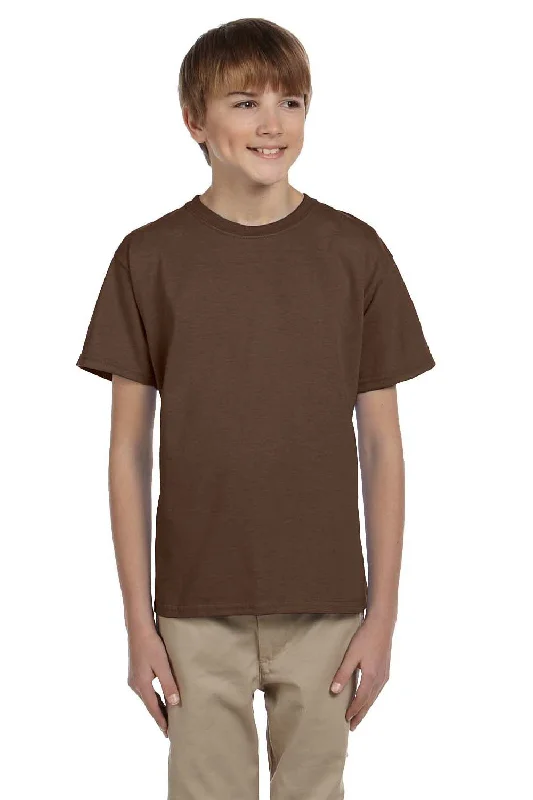 Fruit Of The Loom Youth HD Jersey Short Sleeve Crewneck T-Shirt - Chocolate Brown