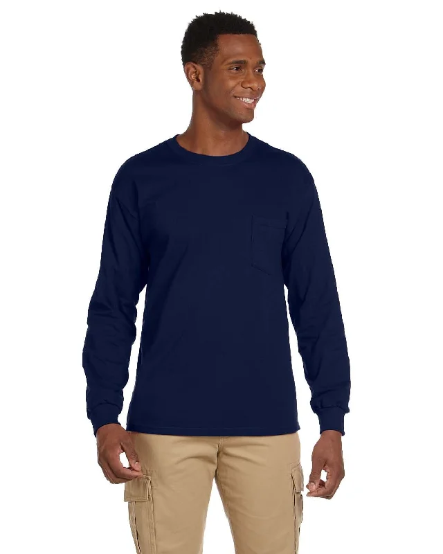 Gildan Ultra Cotton Long Sleeve Pocket T-Shirt | Navy