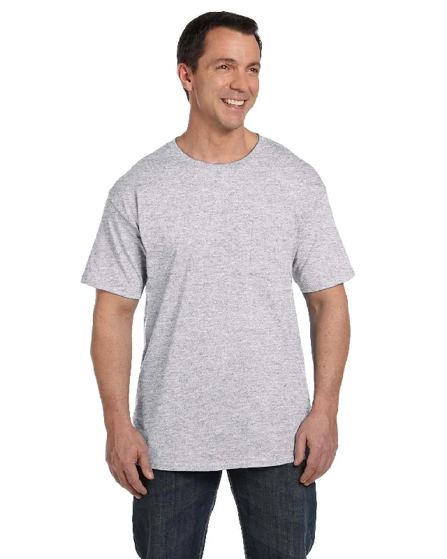 Hanes Beefy-T Pocket T-Shirt | Ash