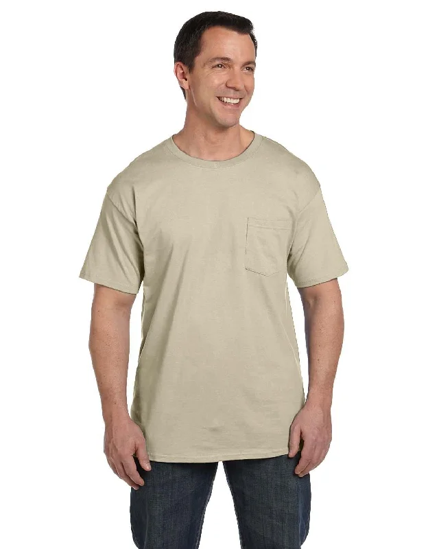 Hanes Beefy-T Pocket T-Shirt | Sand