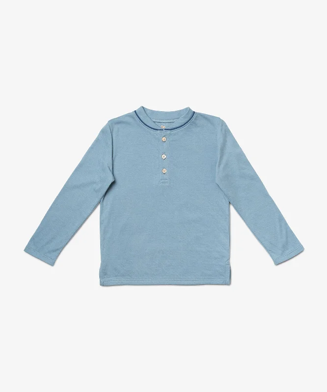 Henley T-Shirt, Dusty Blue