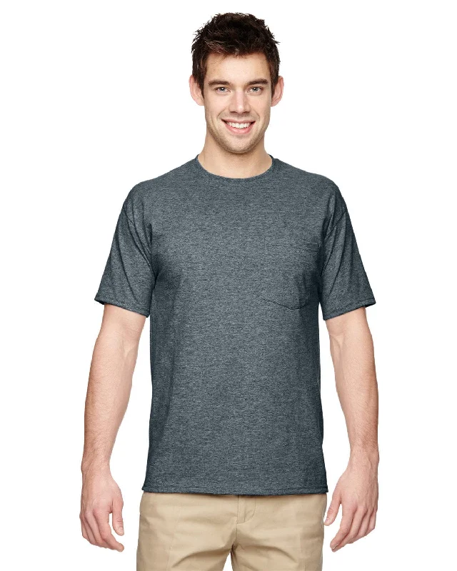 Jerzees 50/50 Pocket T-Shirt | Black Heather