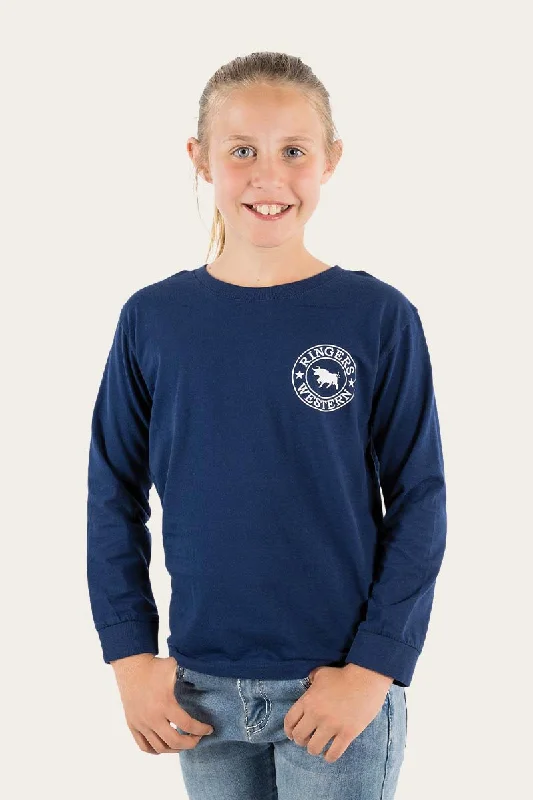 Signature Bull Kids Long Sleeve T-Shirt - Navy/White