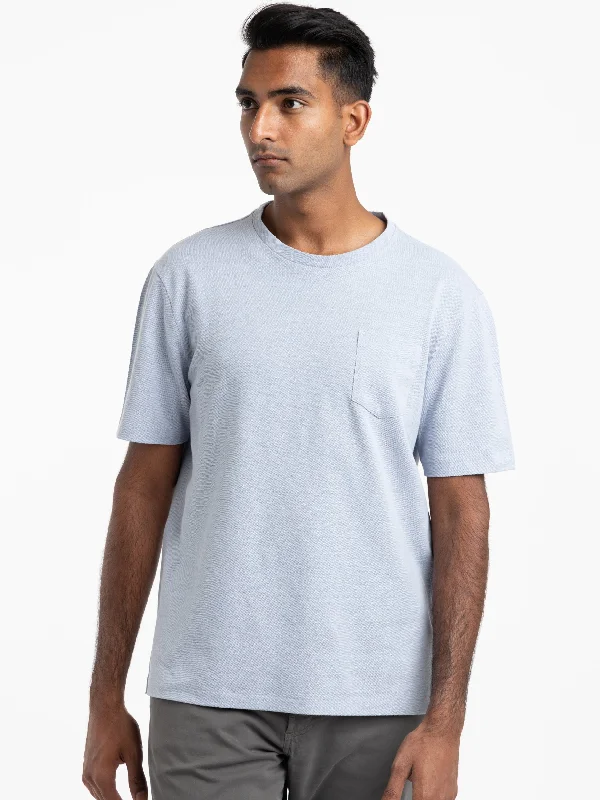 Light Blue Piqué Pocket T-Shirt