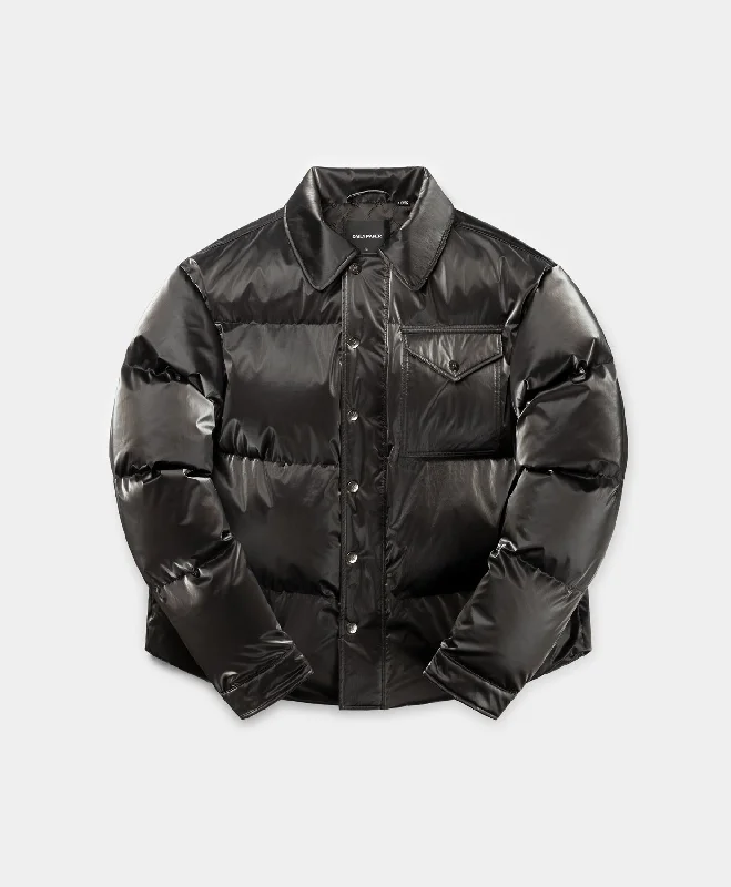 Obsidian Black Wole Shirt Puffer Jacket