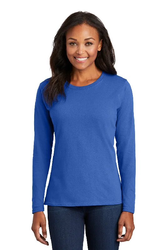 Port & Company Womens Core Long Sleeve Crewneck T-Shirt - Royal Blue