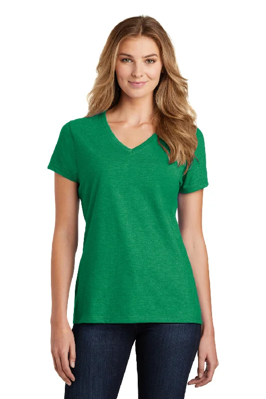 Port & Company Womens Fan Favorite Short Sleeve V-Neck T-Shirt - Heather Athletic Kelly Green