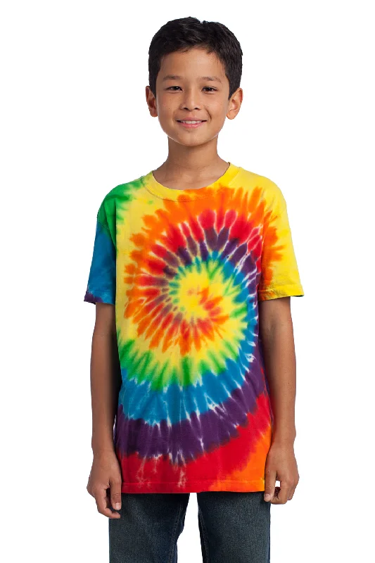 Port & Company Youth Tie-Dye Short Sleeve Crewneck T-Shirt - Rainbow