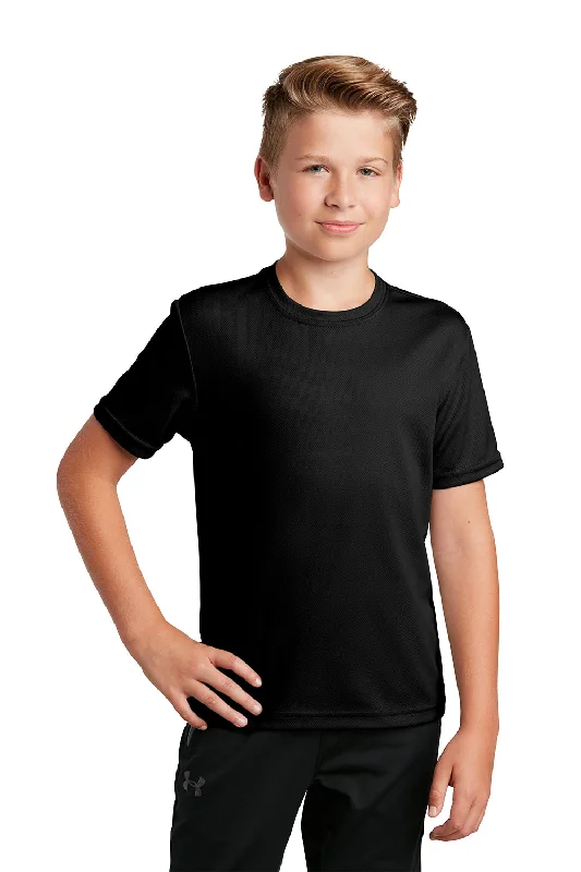 Sport-Tek Youth RacerMesh Moisture Wicking Short Sleeve Crewneck T-Shirt - Black