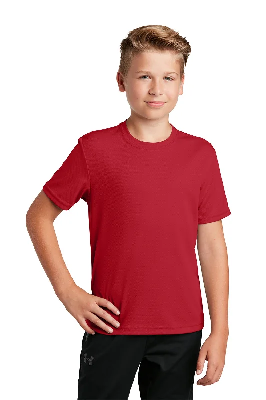 Sport-Tek Youth RacerMesh Moisture Wicking Short Sleeve Crewneck T-Shirt - True Red