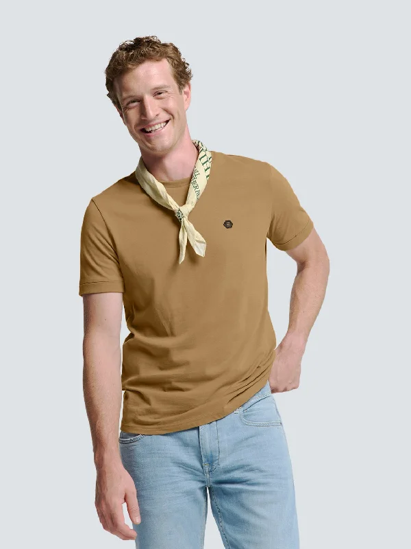 Round Neck T-Shirt: Modern Oversized Fit & Luxuriously Soft Feel | Khaki