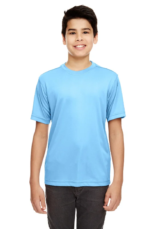 UltraClub Youth Cool & Dry Performance Moisture Wicking Short Sleeve Crewneck T-Shirt - Columbia Blue