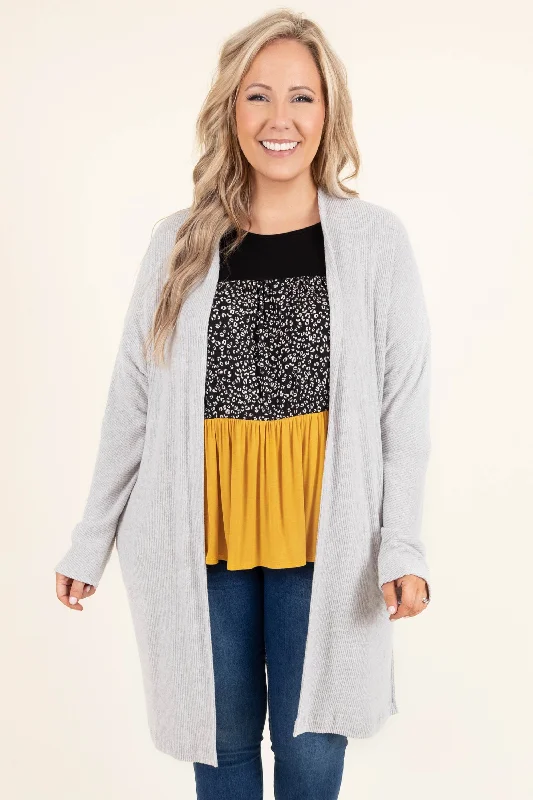 Ask For Anything Cardigan, Heather Grey