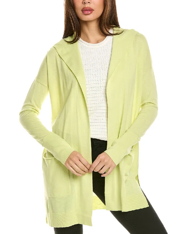 Forte Cashmere Hooded Drape Silk & Cashmere-Blend Cardigan