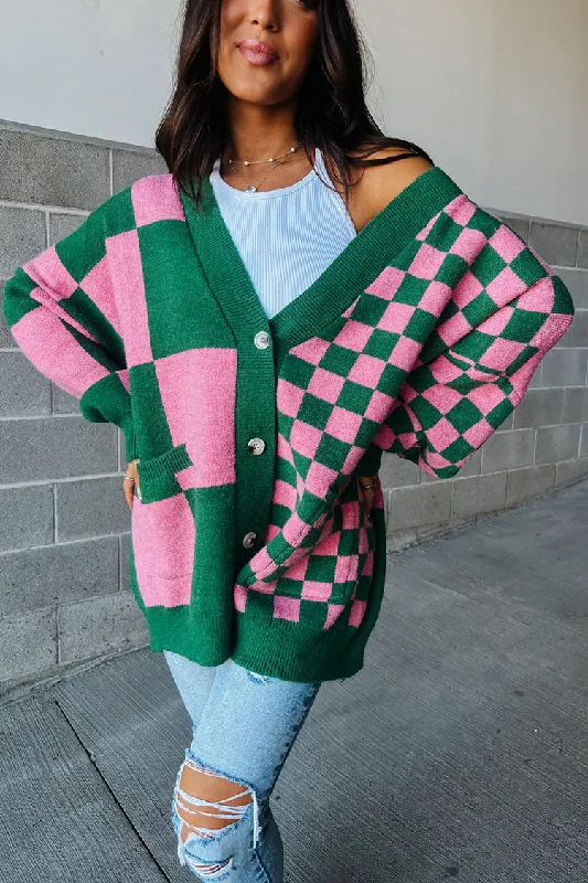 Sammie Checkered Cardigan - Green