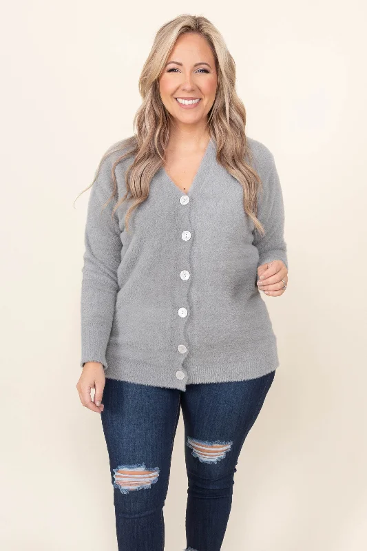 Sweet Excitement Cardigan, Gray