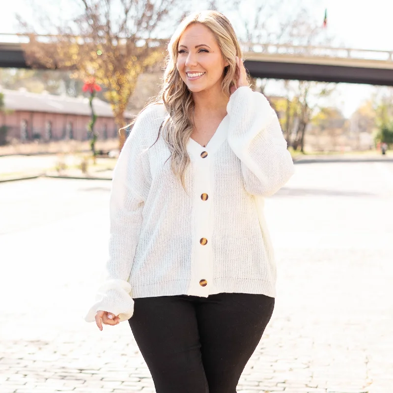 Upstate Destinations Cardigan, White