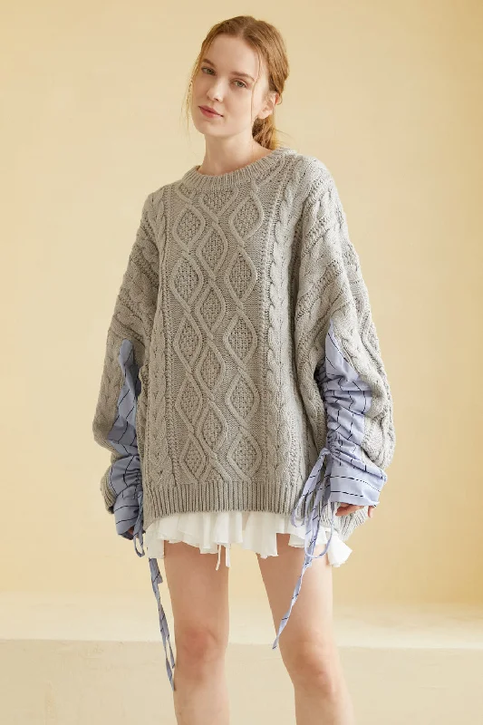 Sadie Shirt Combo Knit Pullover