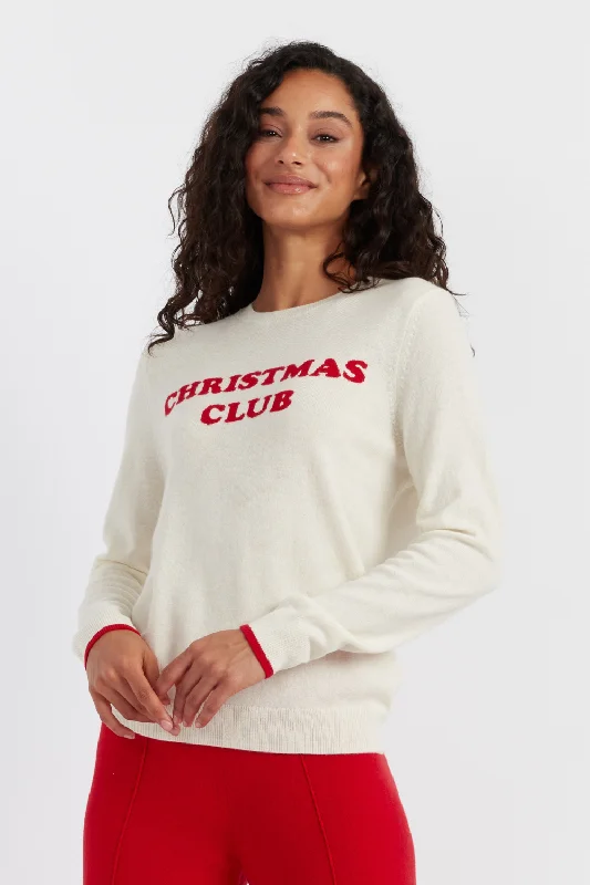 Cream Wool-Cashmere Christmas Club Sweater